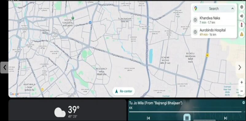 Control de climatización - Android Auto